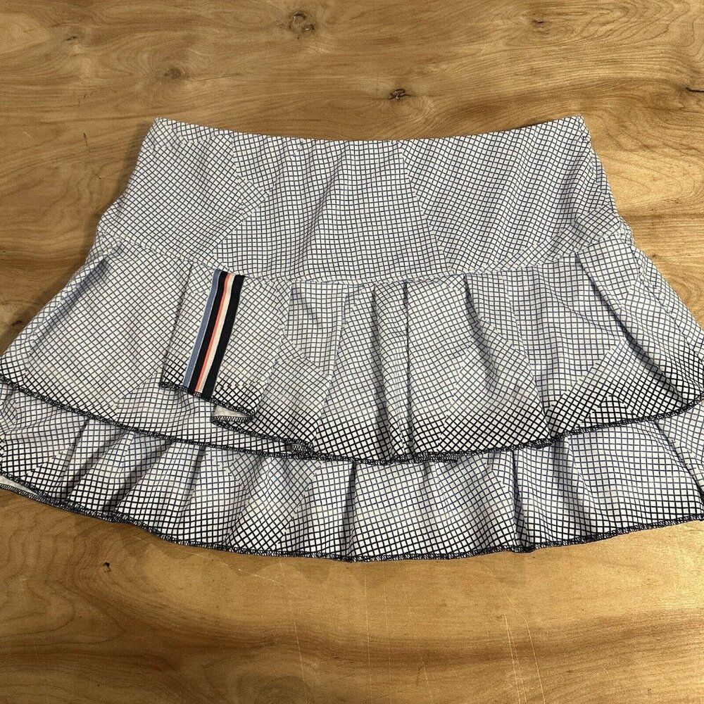 Lucky In Love Ladies Large Tennis Golf Pickleball skort Stretch Pull On Ruffle